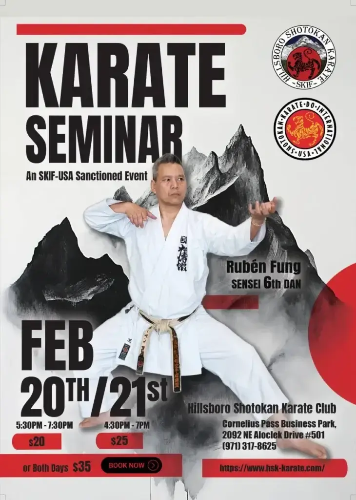 Poster for Karate Seminar with Ruben Fung