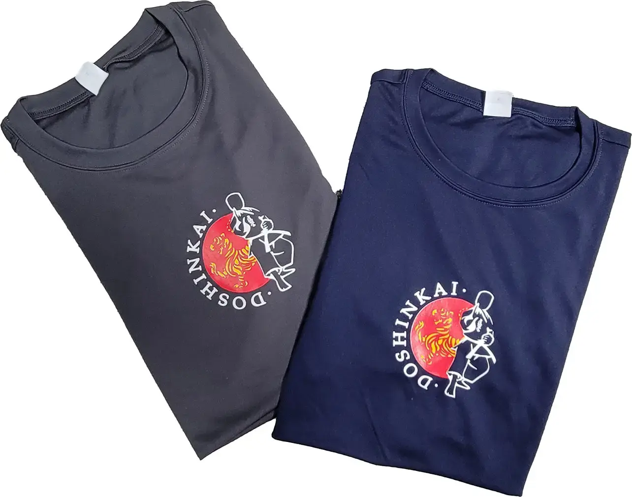 Official Doshinkai Dojo t-shirts featuring the Tiger and Kanji crest